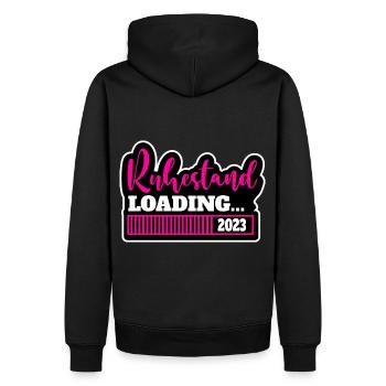 Ruhestand Rente Geschenk Rentnerin Lustig Spruch - Männer Premium Bio Hoodie - Schwarz - Hinten - Nico (187cm)