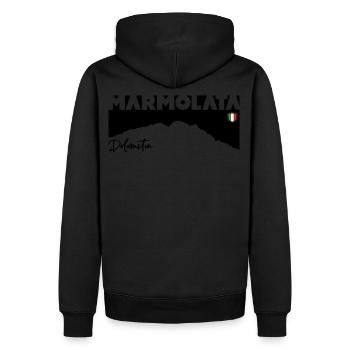 Marmolata Marmolada plus haut sommet dolomites - Sweat à capuche Premium bio Homme - noir - Dos - Nico (187cm)