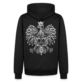 Drapeau Pologne emblème football sport pays aigle - Sweat à capuche Premium bio Homme - noir - Dos - Nico (187cm)
