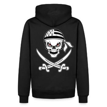 Corsair Breton - Männer Premium Bio Hoodie - Schwarz - Hinten - Nico (187cm)