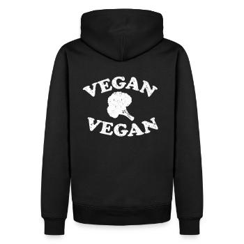 Végétalien végétalien - Sweat à capuche Premium bio Homme - noir - Dos - Nico (187cm)