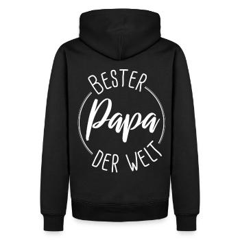 Le meilleur papa du monde cadeau - blanc - Sweat à capuche Premium bio Homme - noir - Dos - Nico (187cm)