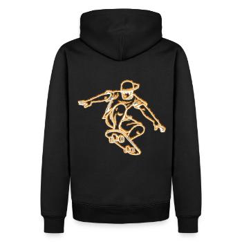 Cadeau de planche à roulettes - Sweat à capuche Premium bio Homme - noir - Dos - Nico (187cm)