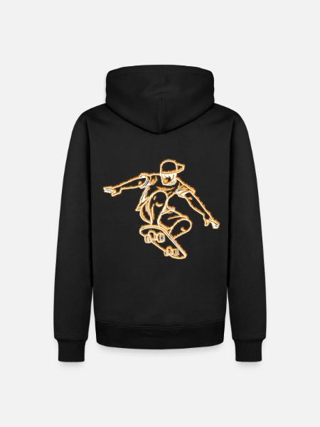 Skateboard Geschenk - Männer Premium Bio Hoodie - Schwarz