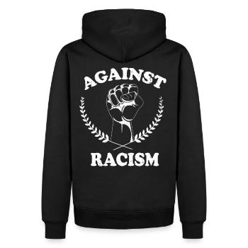 Idée cadeau contre le racisme - Sweat à capuche Premium bio Homme - noir - Dos - Nico (187cm)