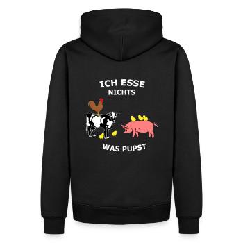 Bien-être des animaux végétarien - Sweat à capuche Premium bio Homme - noir - Dos - Nico (187cm)