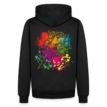 guitare basse - Sweat à capuche Premium bio Homme - noir - Dos - Nico (187cm)
