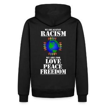 Cadeau fascisme contre le racisme - Sweat à capuche Premium bio Homme - noir - Dos - Nico (187cm)