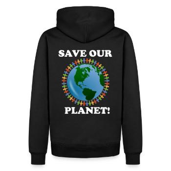 Sauvez notre planète - Sweat à capuche Premium bio Homme - noir - Dos - Nico (187cm)