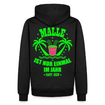 68 Malle ist nur einmal im Jahr Eimer Party Crew - Männer Premium Bio Hoodie - Schwarz - Hinten - Nico (187cm)