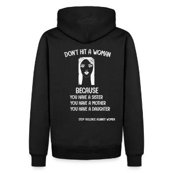 Halte à la violence à l'égard des femmes - Sweat à capuche Premium bio Homme - noir - Dos - Nico (187cm)