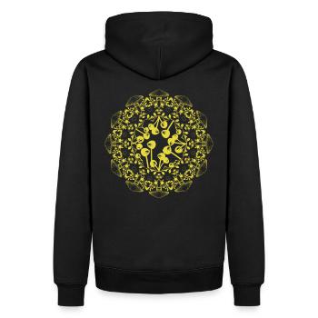 Champignons Mandala Conception psychodélique magique - Sweat à capuche Premium bio Homme - noir - Dos - Nico (187cm)
