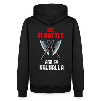 Wikinger - Männer Premium Bio Hoodie - Schwarz - Hinten - Nico (187cm)