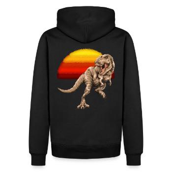 Dinosaure tyrannosaure - Sweat à capuche Premium bio Homme - noir - Dos - Nico (187cm)