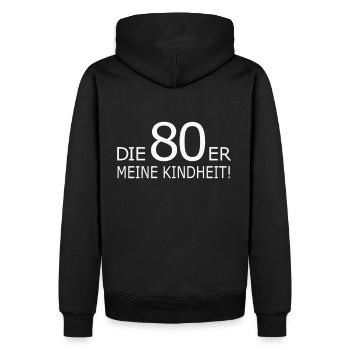 80er meine kindheit 80er Jahre 80s - Männer Premium Bio Hoodie - Schwarz - Hinten - Nico (187cm)
