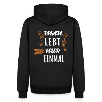 On ne vit qu’une seule fois des proverbes cool motivation - Sweat à capuche Premium bio Homme - noir - Dos - Nico (187cm)
