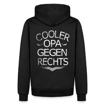 Anti Rassismus Gegen Rechts Opa - Männer Premium Bio Hoodie - Schwarz - Hinten - Nico (187cm)