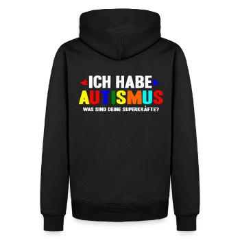 Autismus - Männer Premium Bio Hoodie - Schwarz - Hinten - Nico (187cm)
