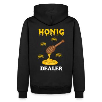 abeille - Sweat à capuche Premium bio Homme - noir - Dos - Nico (187cm)