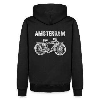 Amsterdam - Sweat à capuche Premium bio Homme - noir - Dos - Nico (187cm)