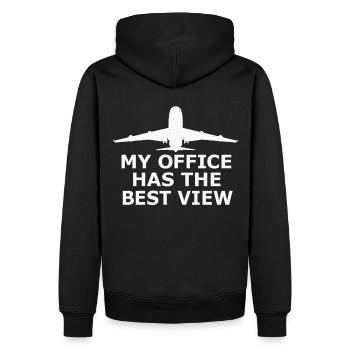 Piloten Flugzeug Lustige Sprüche Geschenk - Männer Premium Bio Hoodie - Schwarz - Hinten - Nico (187cm)