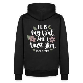 Religion Gott Glaube Kirche Bibel - Männer Premium Bio Hoodie - Schwarz - Hinten - Nico (187cm)