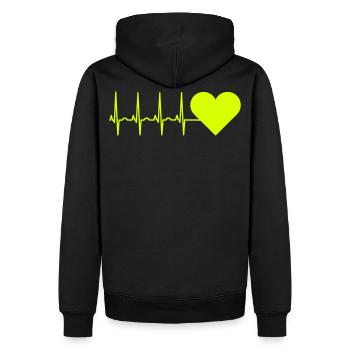 Fréquence cardiaque rythme cardiaque ECG fréquence cardiaque - Sweat à capuche Premium bio Homme - noir - Dos - Nico (187cm)
