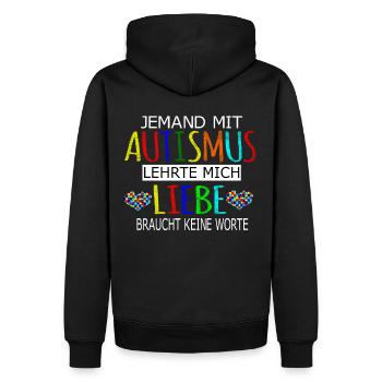 Autismus Autisten Liebe Asperger syndrom - Männer Premium Bio Hoodie - Schwarz - Hinten - Nico (187cm)