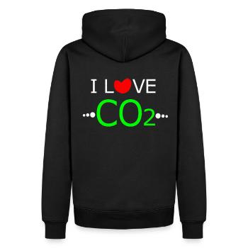 J'adore les changements climatiques liés aux chauffeurs diesel anti-verts au CO2 - Sweat à capuche Premium bio Homme - noir - Dos - Nico (187cm)