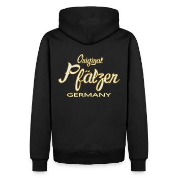 Original Pfälzer Germany T Shirt - Männer Premium Bio Hoodie - Schwarz - Hinten - Nico (187cm)