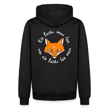 Ein Fuchs muss tun was ein Fuchs tun muss - Männer Premium Bio Hoodie - Schwarz - Hinten - Nico (187cm)
