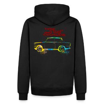 Timemachine - Männer Premium Bio Hoodie - Schwarz - Hinten - Nico (187cm)