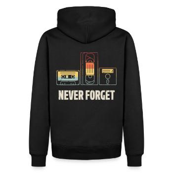 Never forget Video Floppy Disc Audio Cassette - Männer Premium Bio Hoodie - Schwarz - Hinten - Nico (187cm)