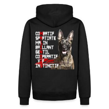 malinois - Männer Premium Bio Hoodie - Schwarz - Hinten - Nico (187cm)