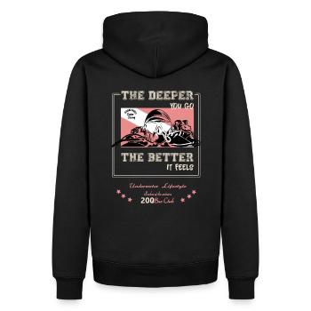 Plus c'est profond, mieux c'est - Plongée - Sweat à capuche Premium bio Homme - noir - Dos - Nico (187cm)