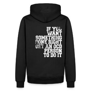 OCD Obsessive compulsive disorder - Sweat à capuche Premium bio Homme - noir - Dos - Nico (187cm)