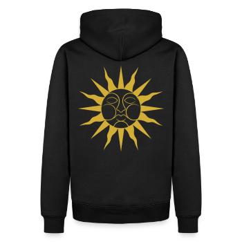 Folk Horror Wickerman Sun Sigil - Men’s Premium Organic Hoodie - black - Back - Nico (187cm)