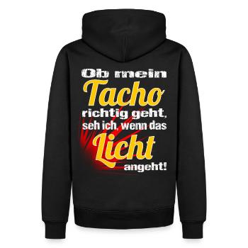 Auto Motorrad Mofa Moped Tacho Raser Spruch - Männer Premium Bio Hoodie - Schwarz - Hinten - Nico (187cm)