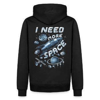 J'AI BESOIN DE PLUS D'ESPACE cadeau étoile planète fusée - Sweat à capuche Premium bio Homme - noir - Dos - Nico (187cm)