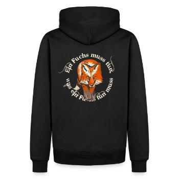 Ein Fuchs muss tun, Füchse, Beginner - Männer Premium Bio Hoodie - Schwarz - Hinten - Nico (187cm)