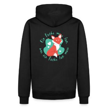 Ein Fuchs muss tun, Füchse, Beginner - Männer Premium Bio Hoodie - Schwarz - Hinten - Nico (187cm)