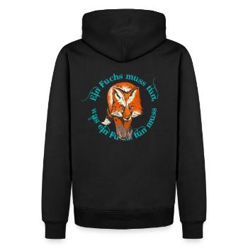 Ein Fuchs muss tun, Füchse, Beginner - Männer Premium Bio Hoodie - Schwarz - Hinten - Nico (187cm)