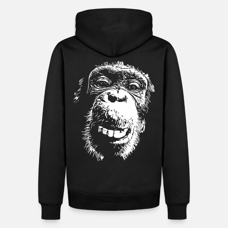 Monkey Monkey Face Chimpanzee Great Ape - Men’s Premium Organic Hoodie - black