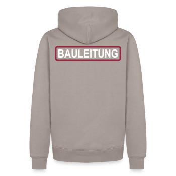 Baustellen-Bauleitung - Männer Premium Bio Hoodie - Taupe - Hinten - Nico (187cm)