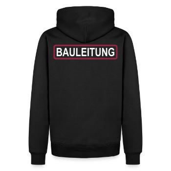 Baustellen-Bauleitung - Männer Premium Bio Hoodie - Schwarz - Hinten - Nico (187cm)