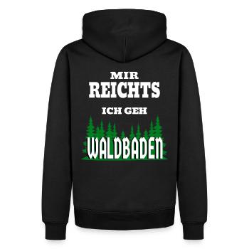 Mir reichts ich geh Waldbaden Natur - Männer Premium Bio Hoodie - Schwarz - Hinten - Nico (187cm)