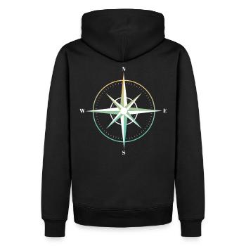 Compas, Kompass, En Plein Air, Nature, Faune - Sweat à capuche Premium bio Homme - noir - Dos - Nico (187cm)