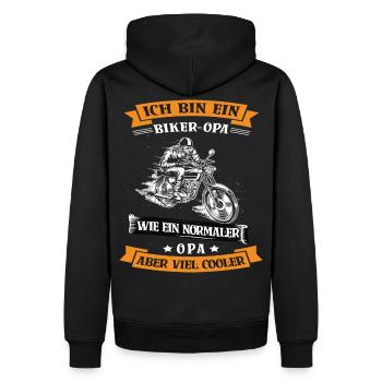 Biker Opa Motorrad Geschenk - Männer Premium Bio Hoodie - Schwarz - Hinten - Nico (187cm)