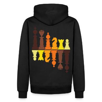 Vintage pièces d'échecs rétro roi reine pion tour - Sweat à capuche Premium bio Homme - noir - Dos - Nico (187cm)
