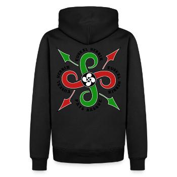 Croix Basque - Sweat à capuche Premium bio Homme - noir - Dos - Nico (187cm)